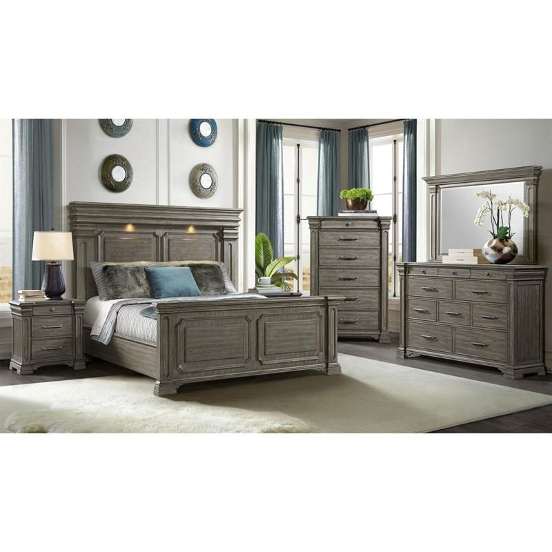 Large Picture of Elements International Kings Court B.10315.NS 3-Drawer Nightstand