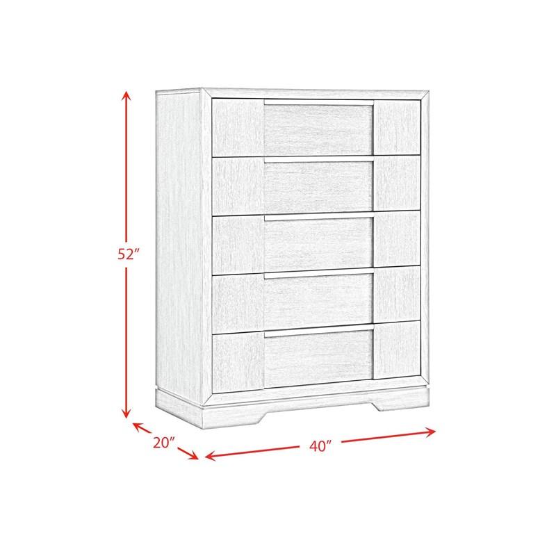 Large Picture of Elements International Kelis B-9770-3-CH 5-Drawer Chest
