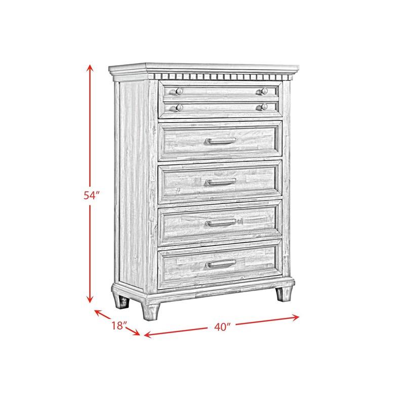 Large Picture of Elements International McCoy B-10530-7-CH 5-Drawer Chest