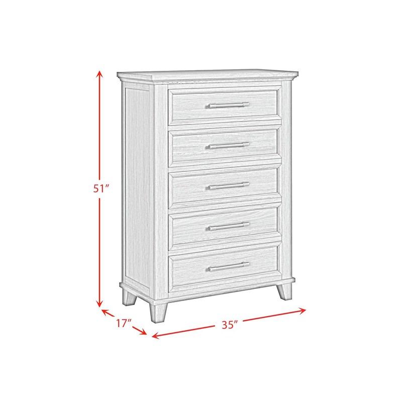 Large Picture of Elements International Canterbury B-13030-7-CH 5-Drawer Chest