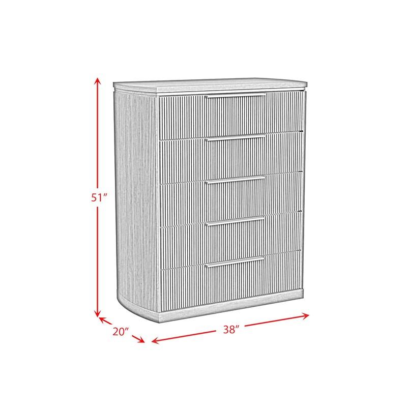 Large Picture of Elements International Sylvie B-16000-6-CH 5-Drawer Chest