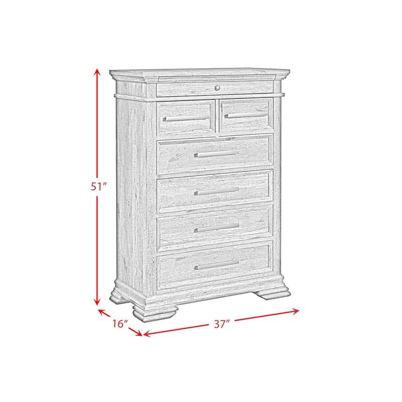 Large Picture of Elements International Park Ridge B-13130-8-CH 6-Drawer Chest