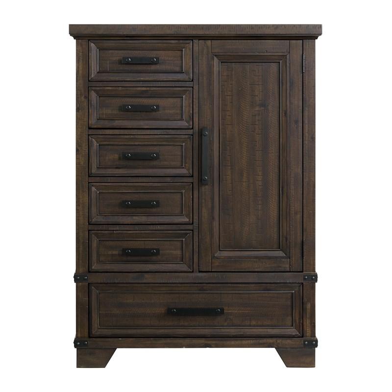 Large Picture of Elements International Colorado City B-13010-8-CH2 6-Drawer Door Chest