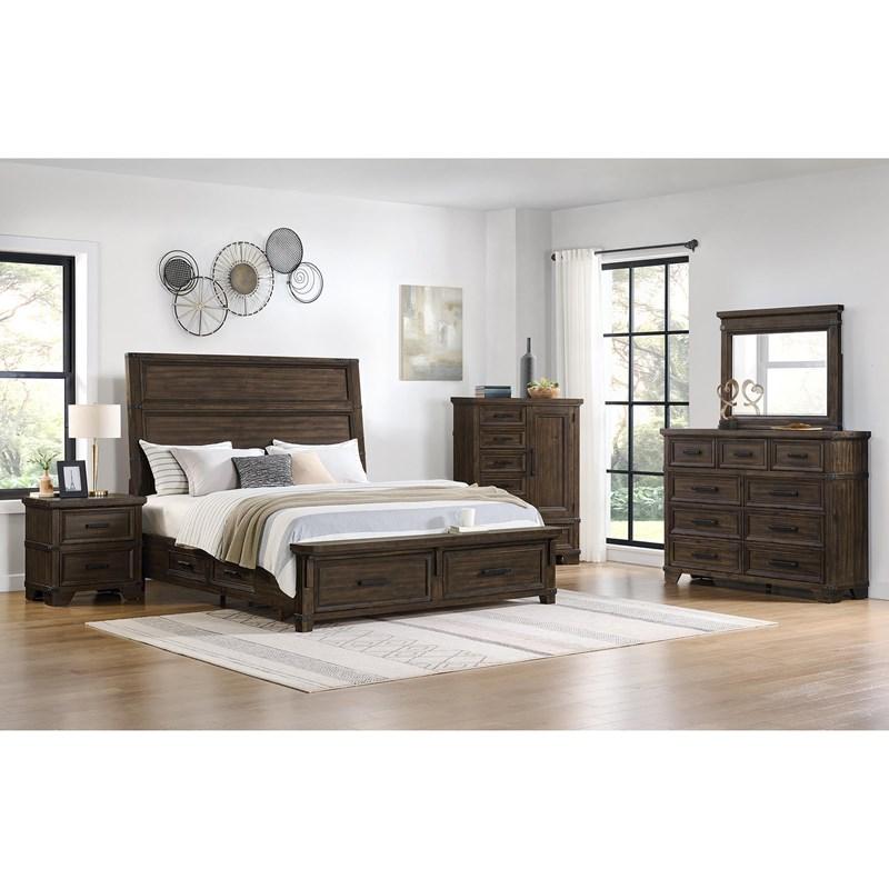 Large Picture of Elements International Colorado City B-13010-8-CH2 6-Drawer Door Chest