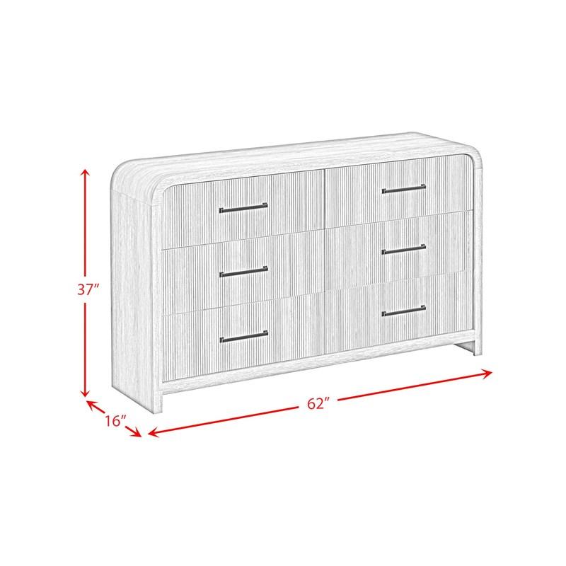 Large Picture of Elements International Ridgemont B-14440-6-DR 6-Drawer Dresser