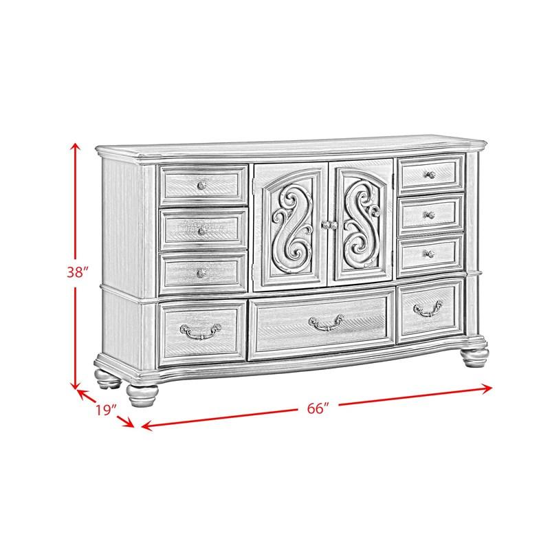 Large Picture of Elements International Brunswick B-13070-5-DR 7-Drawer Dresser