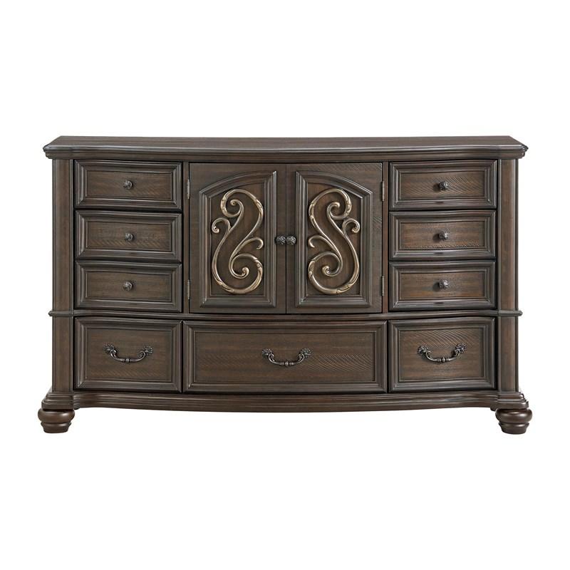 Large Picture of Elements International Brunswick B-13070-5-DR 7-Drawer Dresser