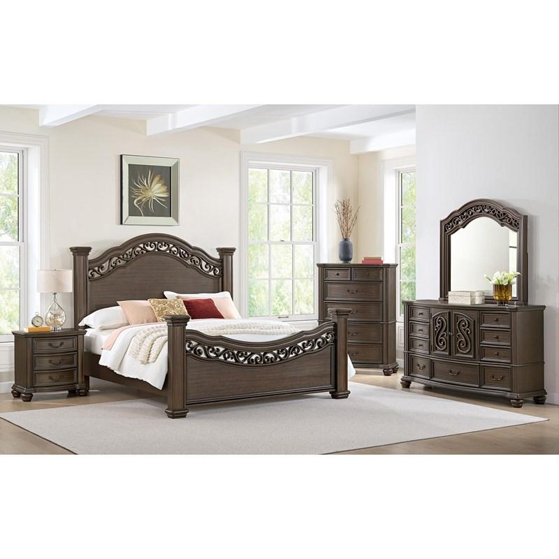 Large Picture of Elements International Brunswick B-13070-5-DR 7-Drawer Dresser