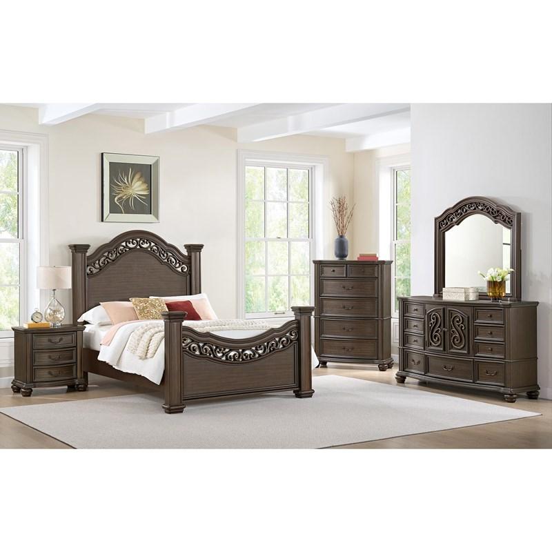 Large Picture of Elements International Brunswick B-13070-5-DR 7-Drawer Dresser
