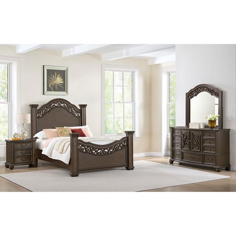 Large Picture of Elements International Brunswick B-13070-5-DR 7-Drawer Dresser