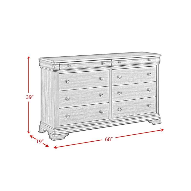 Large Picture of Elements International Phillipe B-5210-5-DR 8-Drawer Dresser