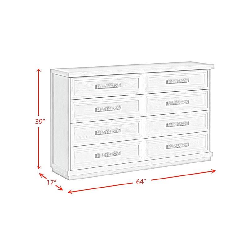 Large Picture of Elements International Avalanche B-11600-7-DR 8-Drawer Dresser
