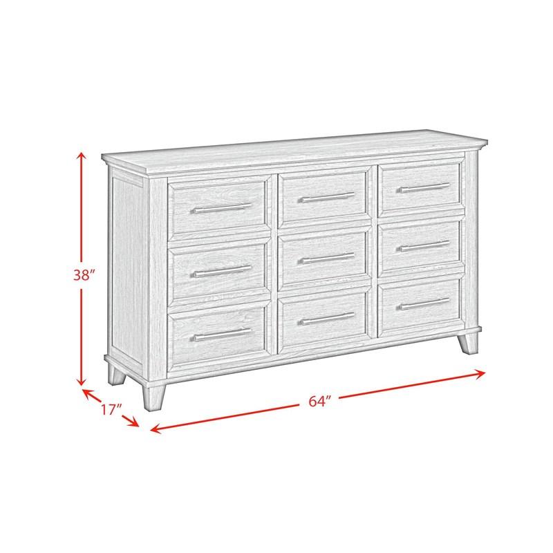 Large Picture of Elements International Canterbury B-13030-7-DR 9-Drawer Dresser