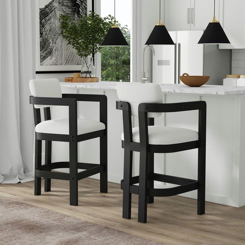 Large Picture of Elements International Portland D-1710-8-BST3 Arm Barstool