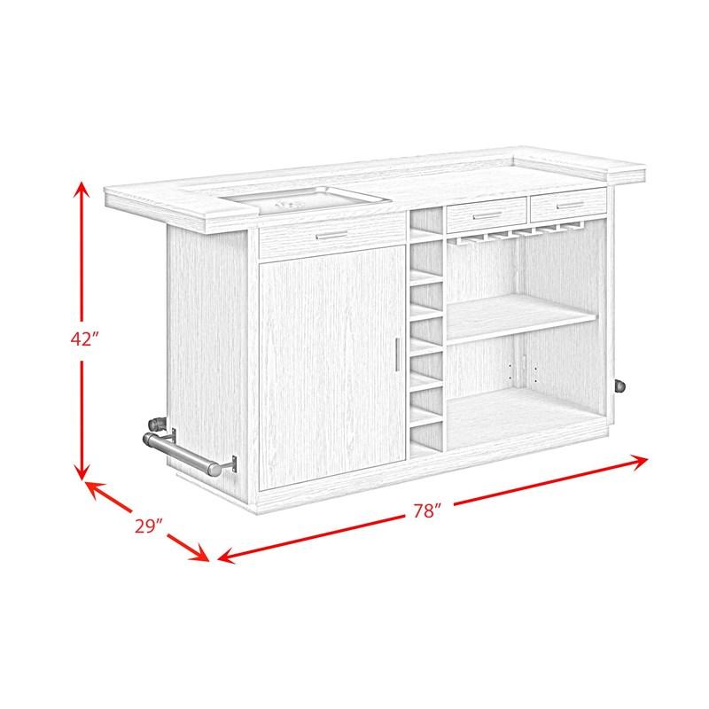 Large Picture of Elements International Cambrie DA-18010-6-BTC Bar Table