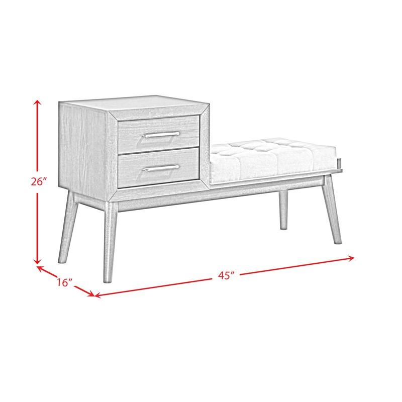 Large Picture of Elements International Malibu LA-4650-5-BN Bench