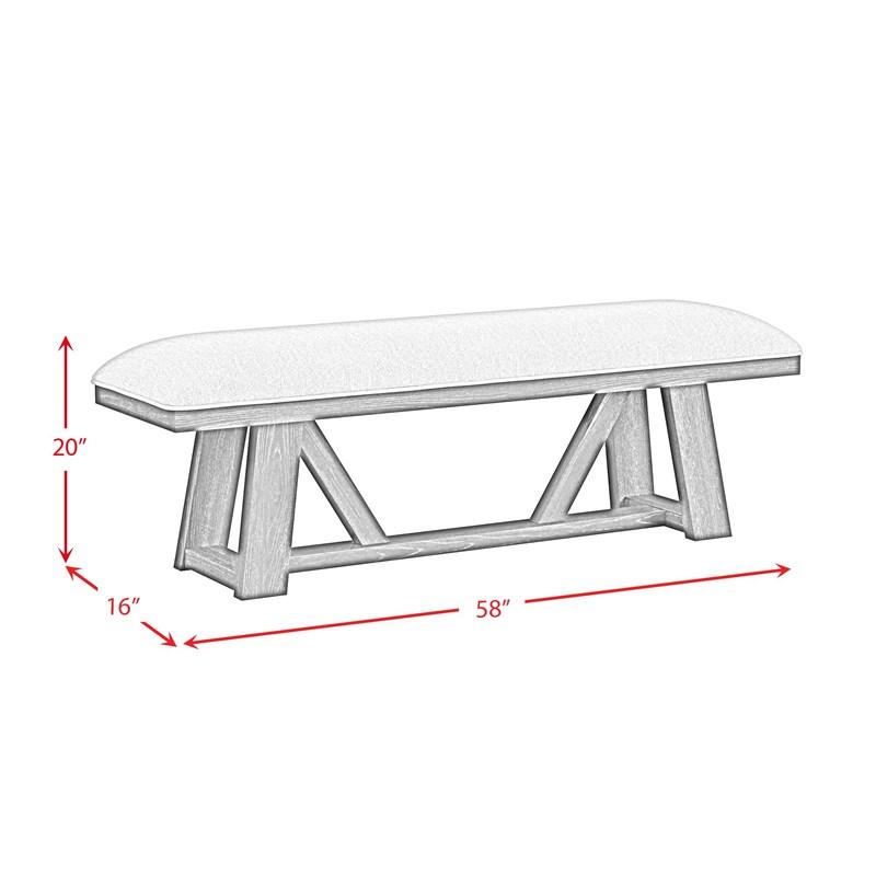Large Picture of Elements International Transcend D-12980-3-BN Dining Bench