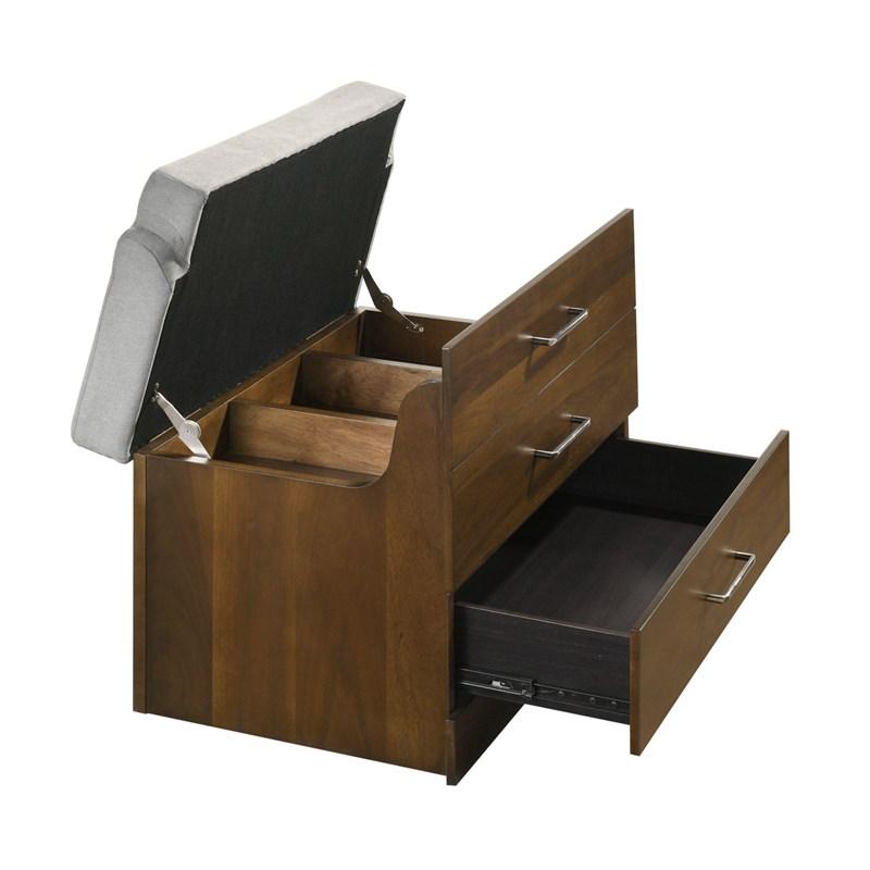 Large Picture of Elements International Malibu V-4650-5-VN Dressing Table