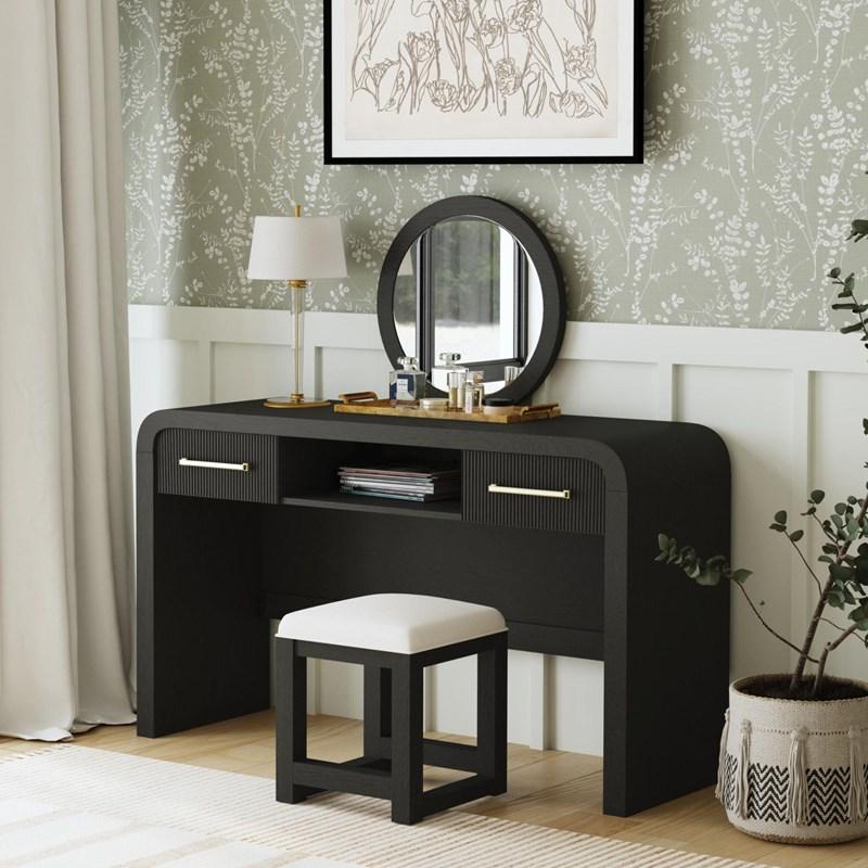 Large Picture of Elements International Ridgemont V-14440-8W-DT Dressing Table