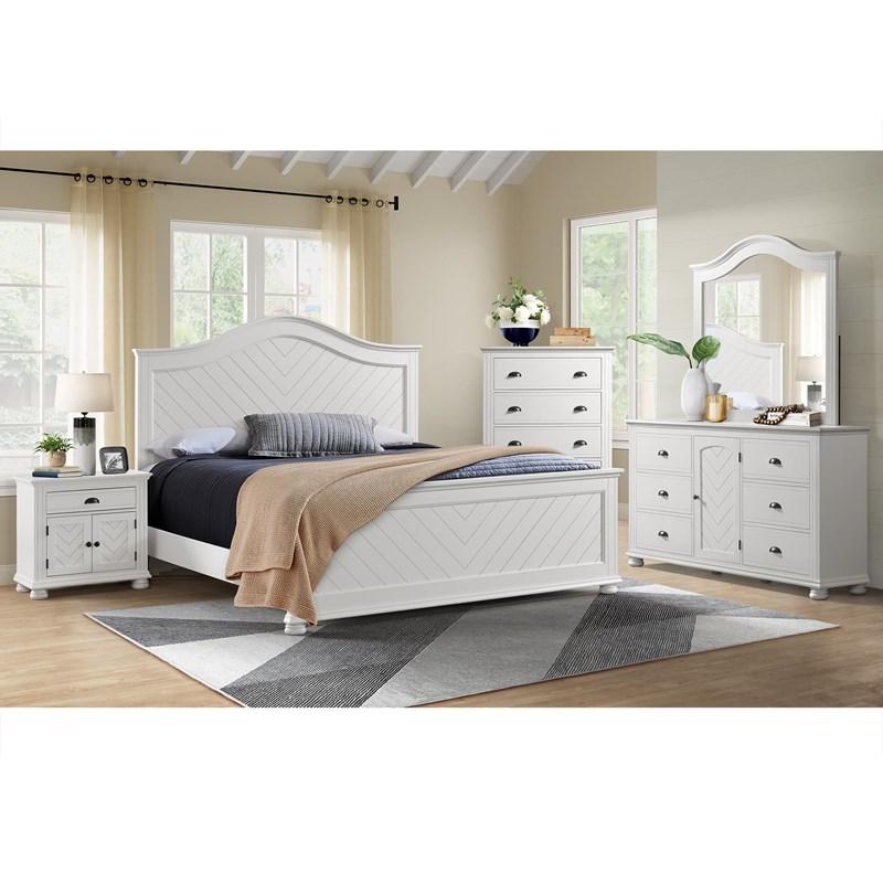 Large Picture of Elements International Kona B-9340-7-KB King Panel Bed