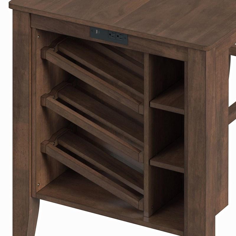 Large Picture of Elements International Santa Barbara D-16550-5-KI Kitchen Island & 2 Counter Stools