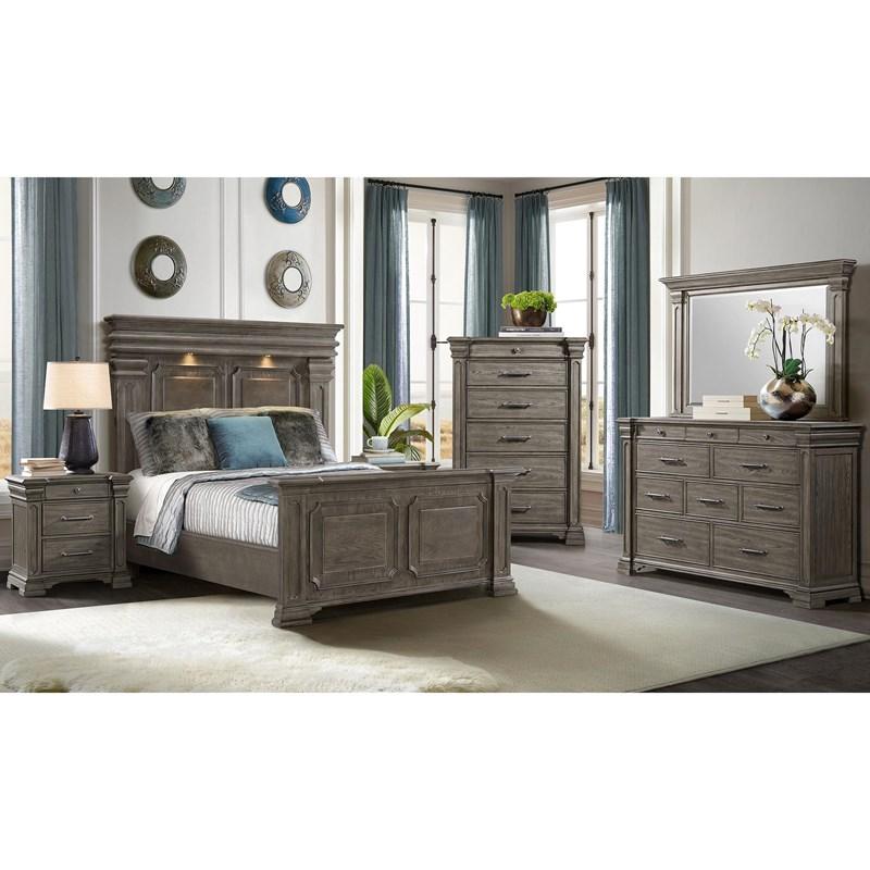 Large Picture of Elements International Kings Court B.10315.QB Queen Bed