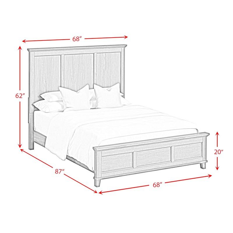 Large Picture of Elements International Canterbury B-13030-7-QB Queen Panel Bed