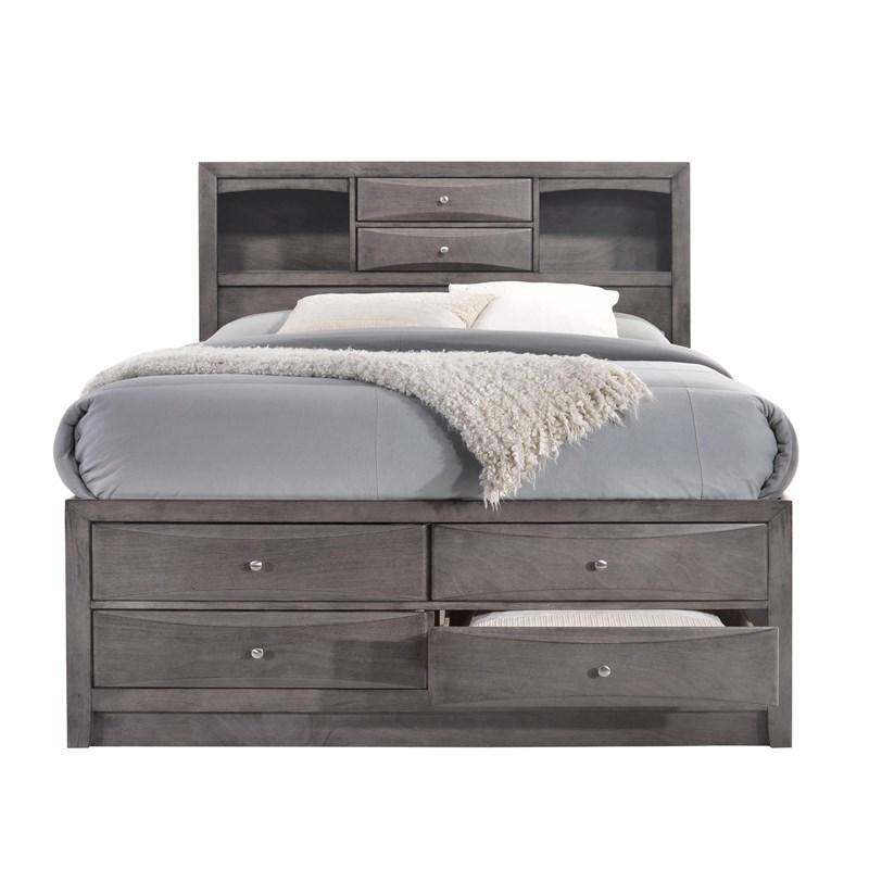 Large Picture of Elements International Emily EG199QB Queen Storage Bed