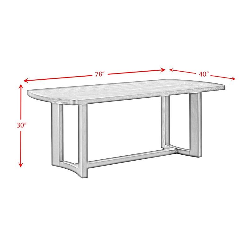 Large Picture of Elements International Portland D-1710-8-DT2 Rectangular Dining Table