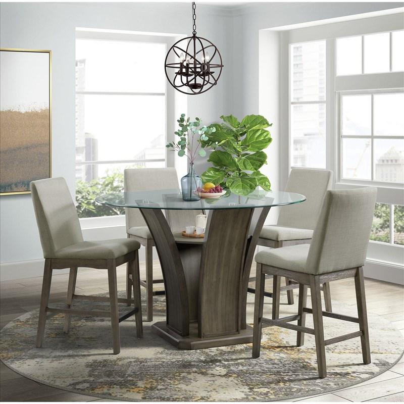 Large Picture of Elements International Dapper DPR300RCDTTB Round Counter Table