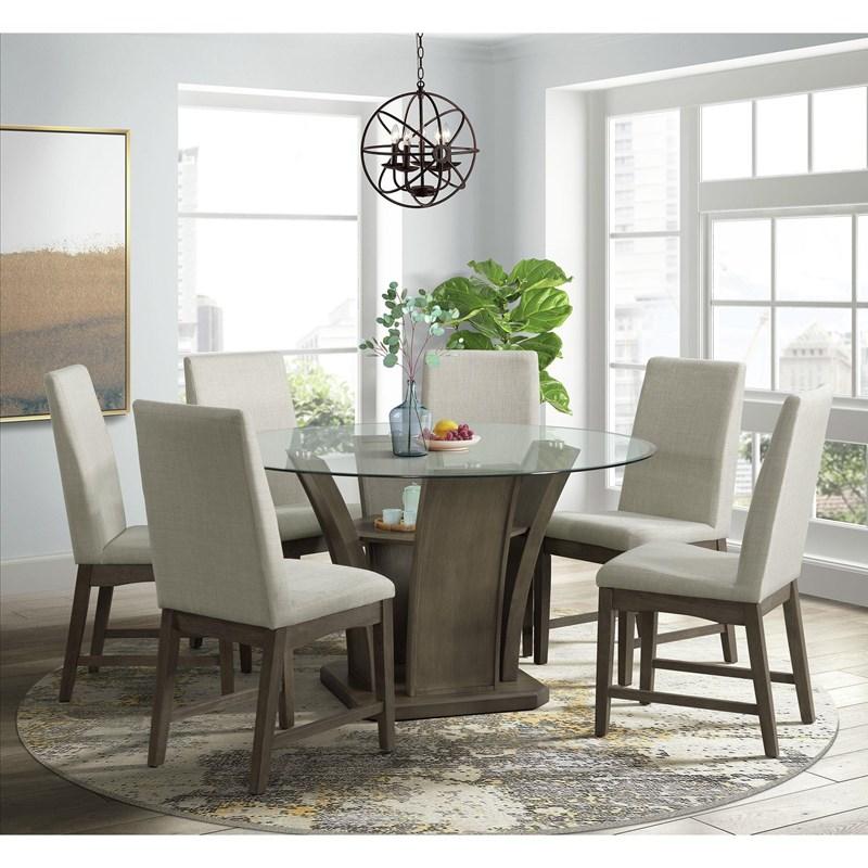 Large Picture of Elements International Dapper DPR300RDTTB Round Dining Table
