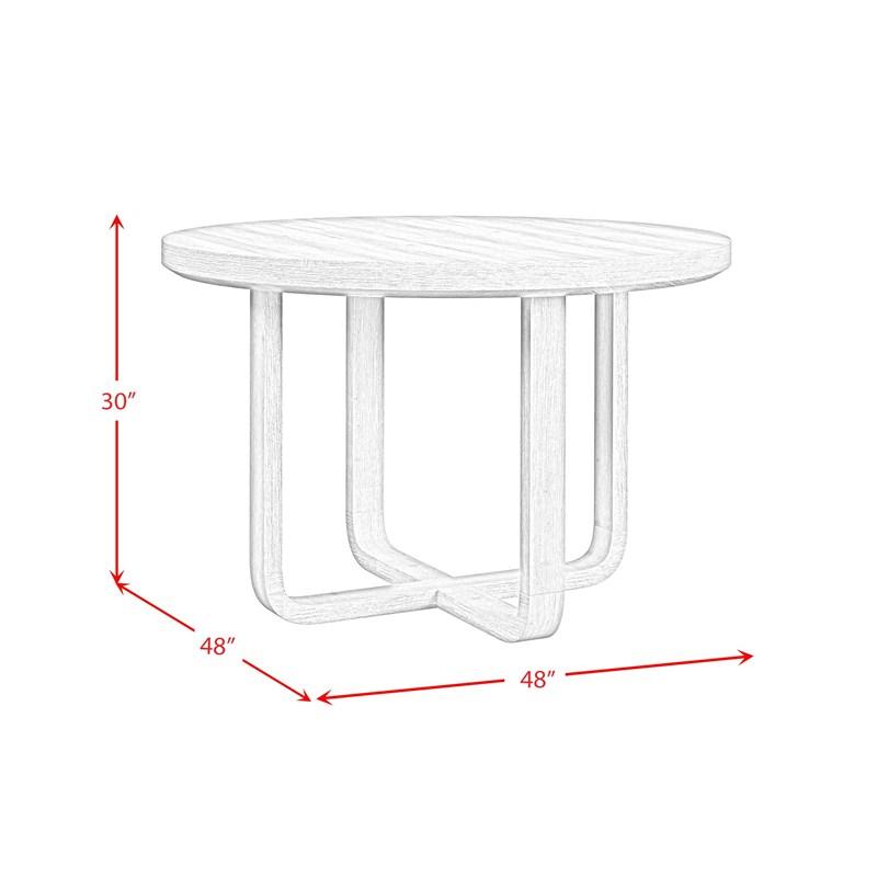 Large Picture of Elements International Ridgemont D-14440-8W-RDT Round Dining Table