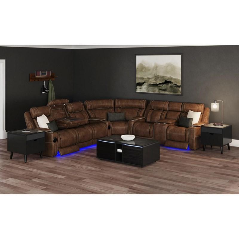 Large Picture of Elements International Halo T-18400-8-SETS Square Smart End Table