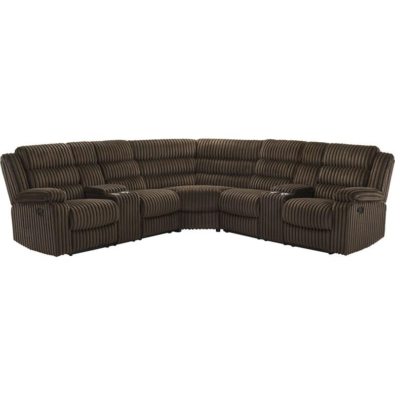 Coaster Furniture Atkinson 601510 Upholstered Reclining Sectional Sofa - Chocolate