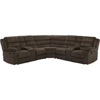 Coaster Furniture Atkinson 601510 Upholstered Reclining Sectional Sofa - Chocolate (Sectionals - Reclining)