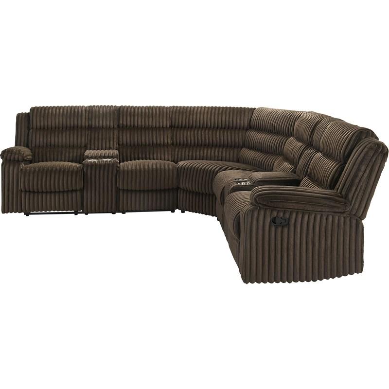 Large Picture of Coaster Furniture Atkinson 601510 Upholstered Reclining Sectional Sofa - Chocolate