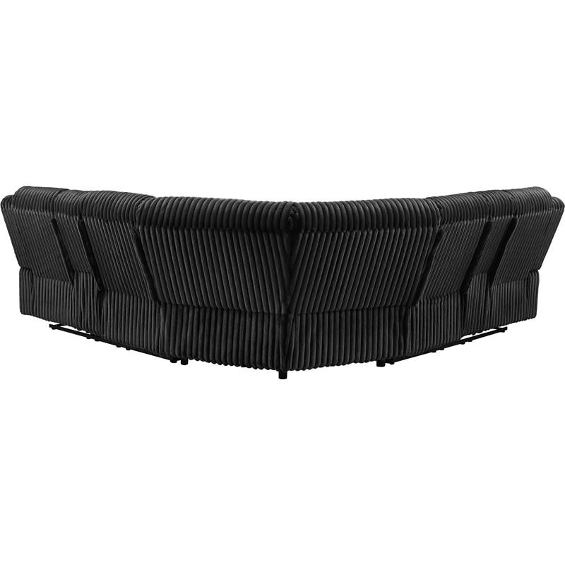 Large Picture of Coaster Furniture Atkinson 601520 Upholstered Reclining Sectional Sofa - Black