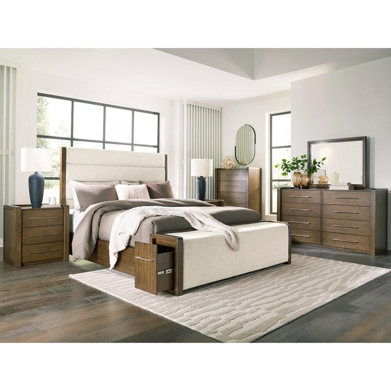 Large Picture of Benchcraft Marxmore B863B5 California King Upholstered Storage Bed