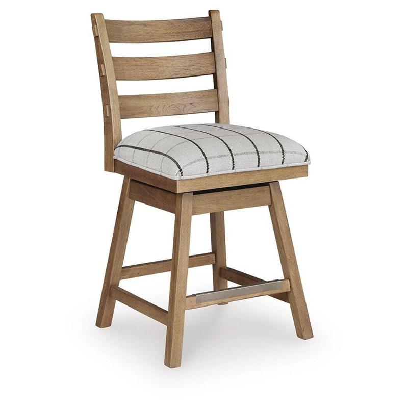 Large Picture of Benchcraft Ridgester D858-224  Upholstered Swivel Barstool
