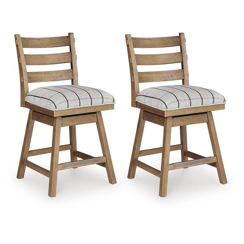 Large Picture of Benchcraft Ridgester D858-224  Upholstered Swivel Barstool