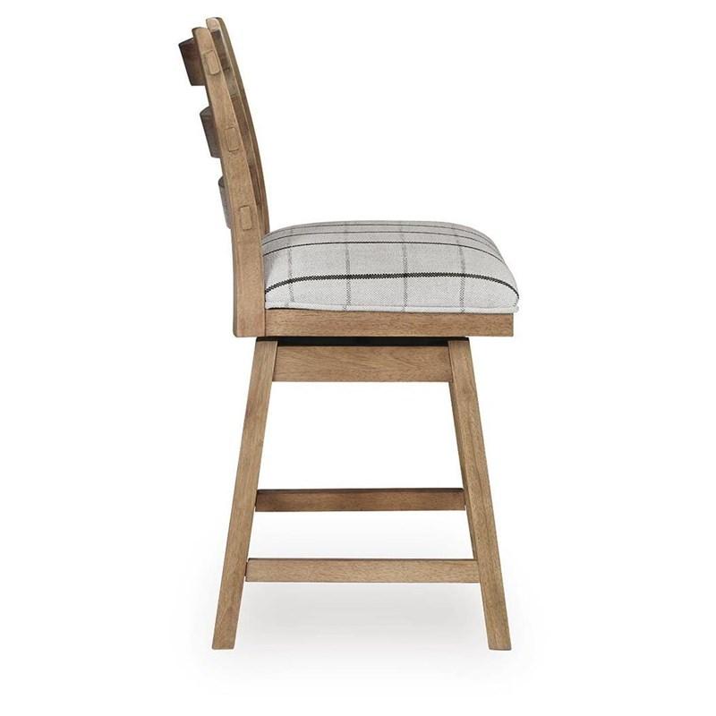 Large Picture of Benchcraft Ridgester D858-224  Upholstered Swivel Barstool
