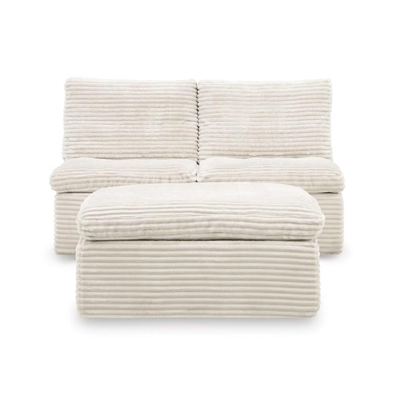 Large Picture of Signature Design by Ashley Fannin PC8430431 2 Armless Chairs with Ottoman