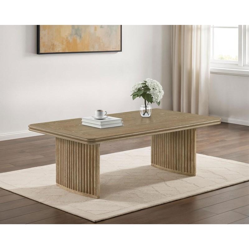 Large Picture of Coaster Furniture Adina 722858 Rectangular Wood Coffee Table - Distressed Light Brown