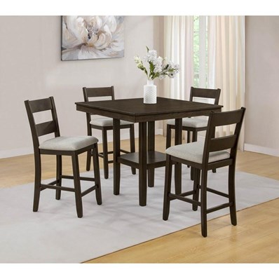 Crown Mark Lester 2631SET-BRN Counter Height Dinette - Brown