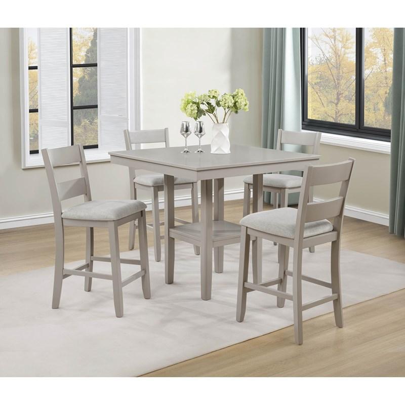 Crown Mark Lester 2631SET-GRG Counter Height Dinette - Greige