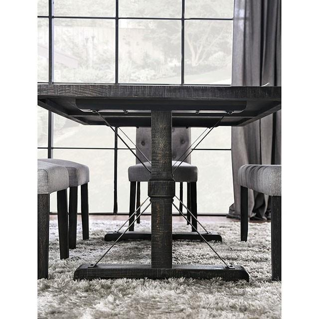 Large Picture of Furniture of America Alfred CM3735T-IV-6PC-BN 6 Pc Dining Table Set with Bench