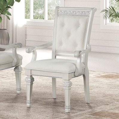 Furniture of America Stella Mia FM31000WH-AC-2PK Set Of 2 Arm Chair