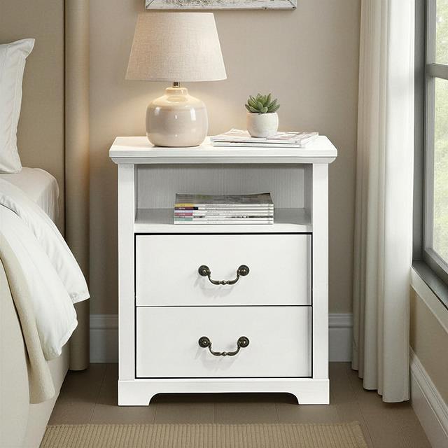 Large Picture of Furniture of America Amble SL7200WH-N Nightstand