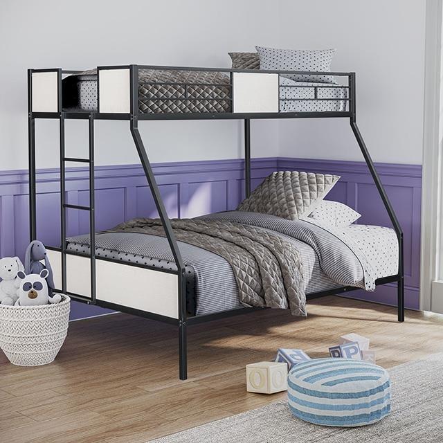 Furniture of America Molton FM-BK904BK-TF Twin/Full Metal Bunkbed