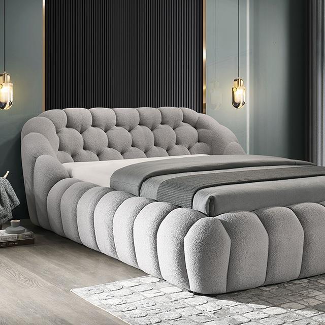Large Picture of Furniture of America Newquay FM7260GY-EK-BED King Bed